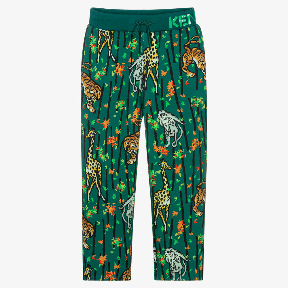 KENZO KIDS - Grüne Teen Hose mit Bambus-Print | Childrensalon