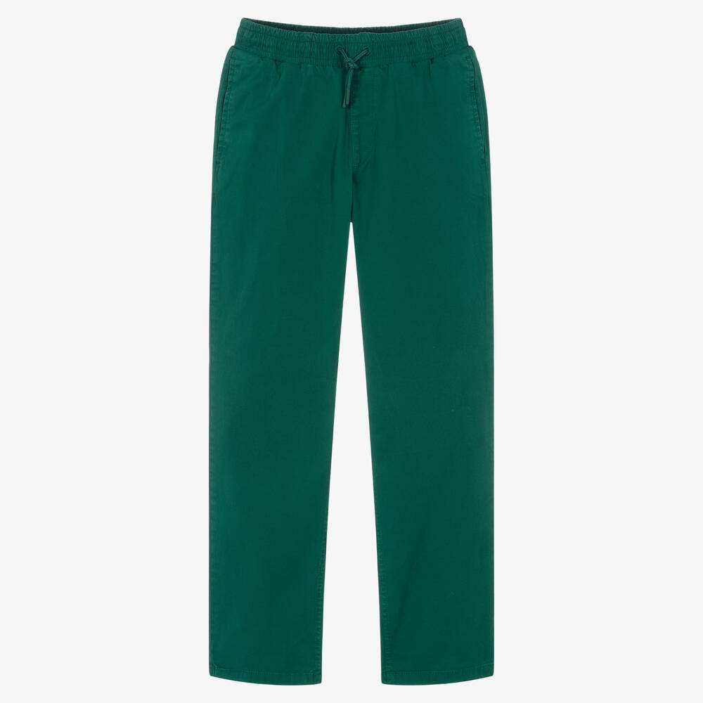 KENZO KIDS - Зеленые брюки из хлопкового твила | Childrensalon