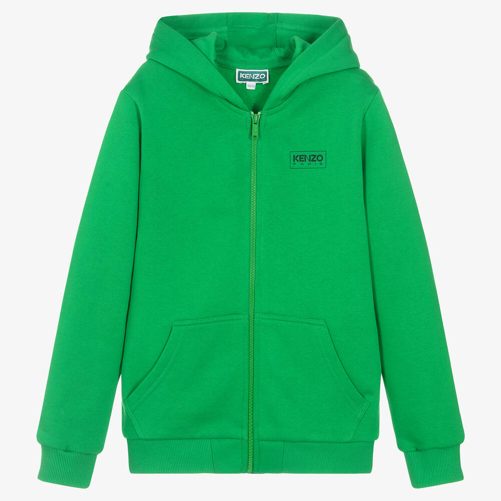 Boys green zip up hoodie best sale