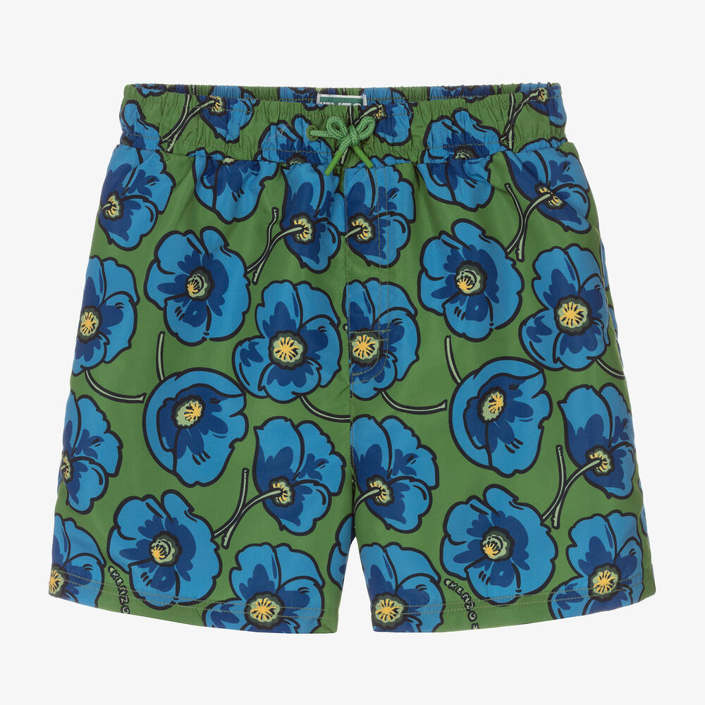 KENZO KIDS - Grüne Teen Mohnblumen-Badeshorts | Childrensalon