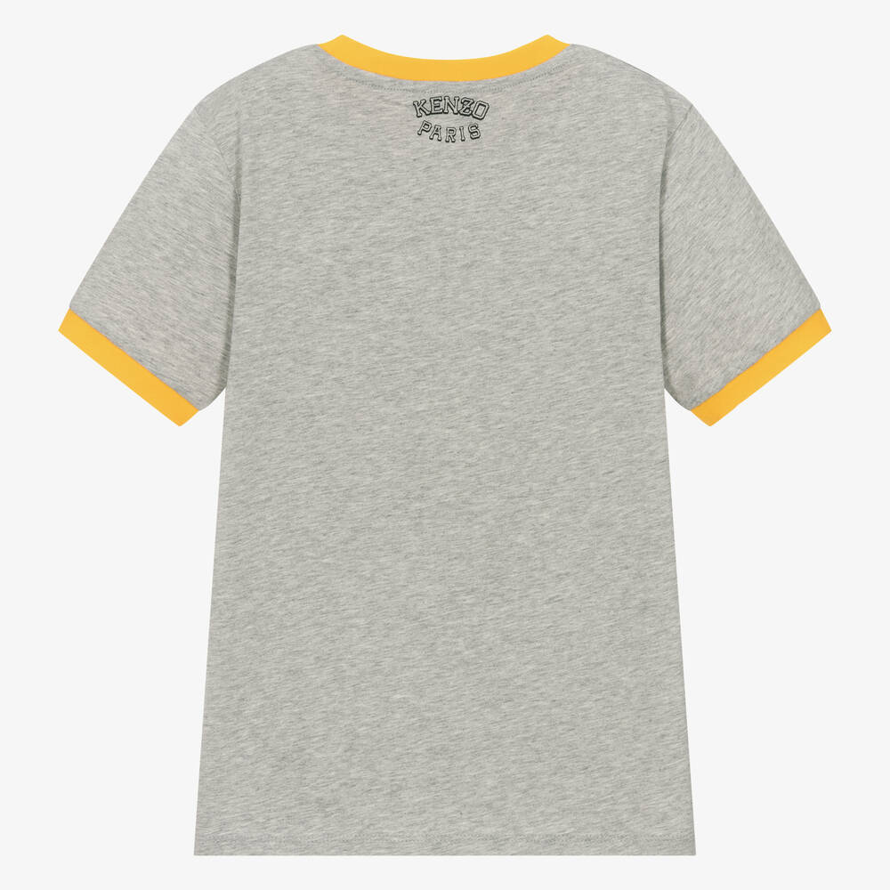 KENZO KIDS Teen Boys Grey Cotton T Shirt Childrensalon Outlet