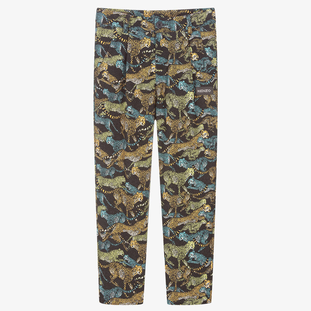 KENZO KIDS-Серые хлопковые брюки для мальчиков-подростков | Childrensalon Outlet