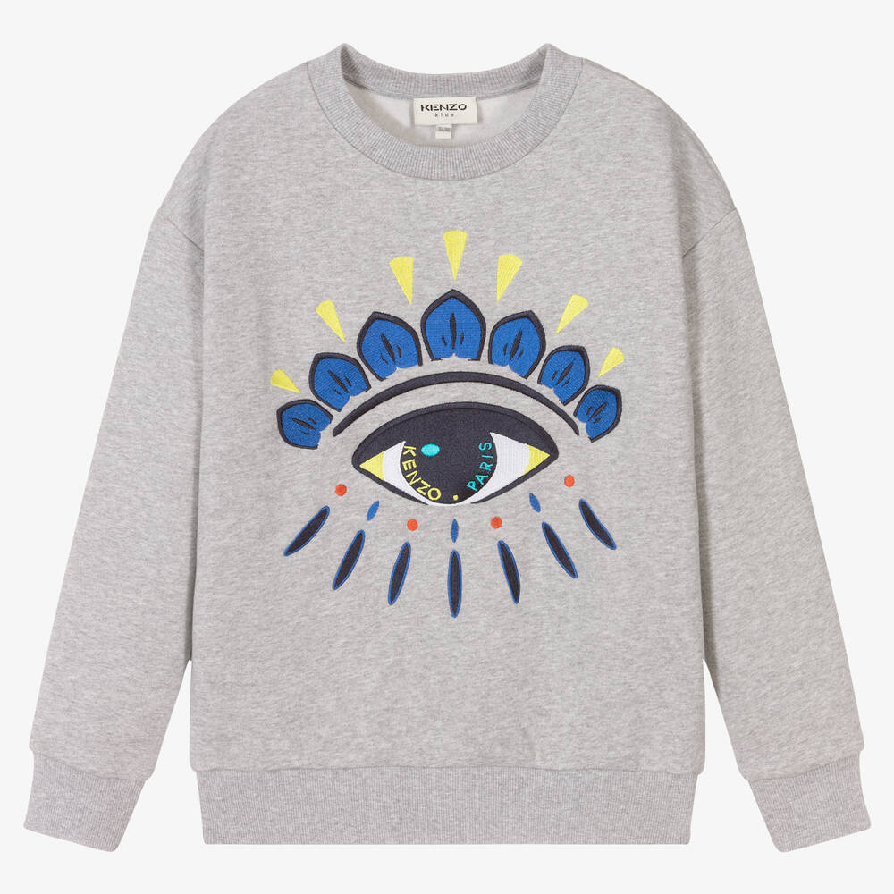 KENZO KIDS - Серый свитшот для мальчиков-подростков | Childrensalon