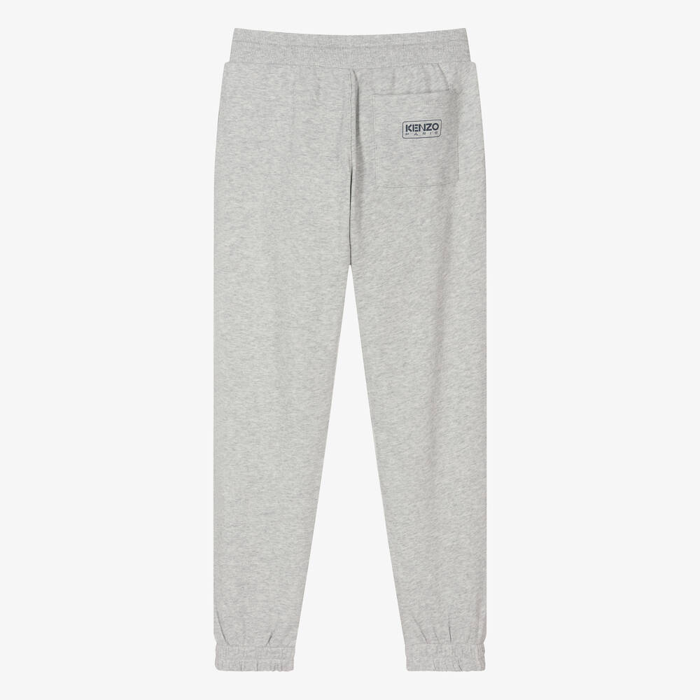 KENZO KIDS Teen Boys Grey Marl Cotton Joggers