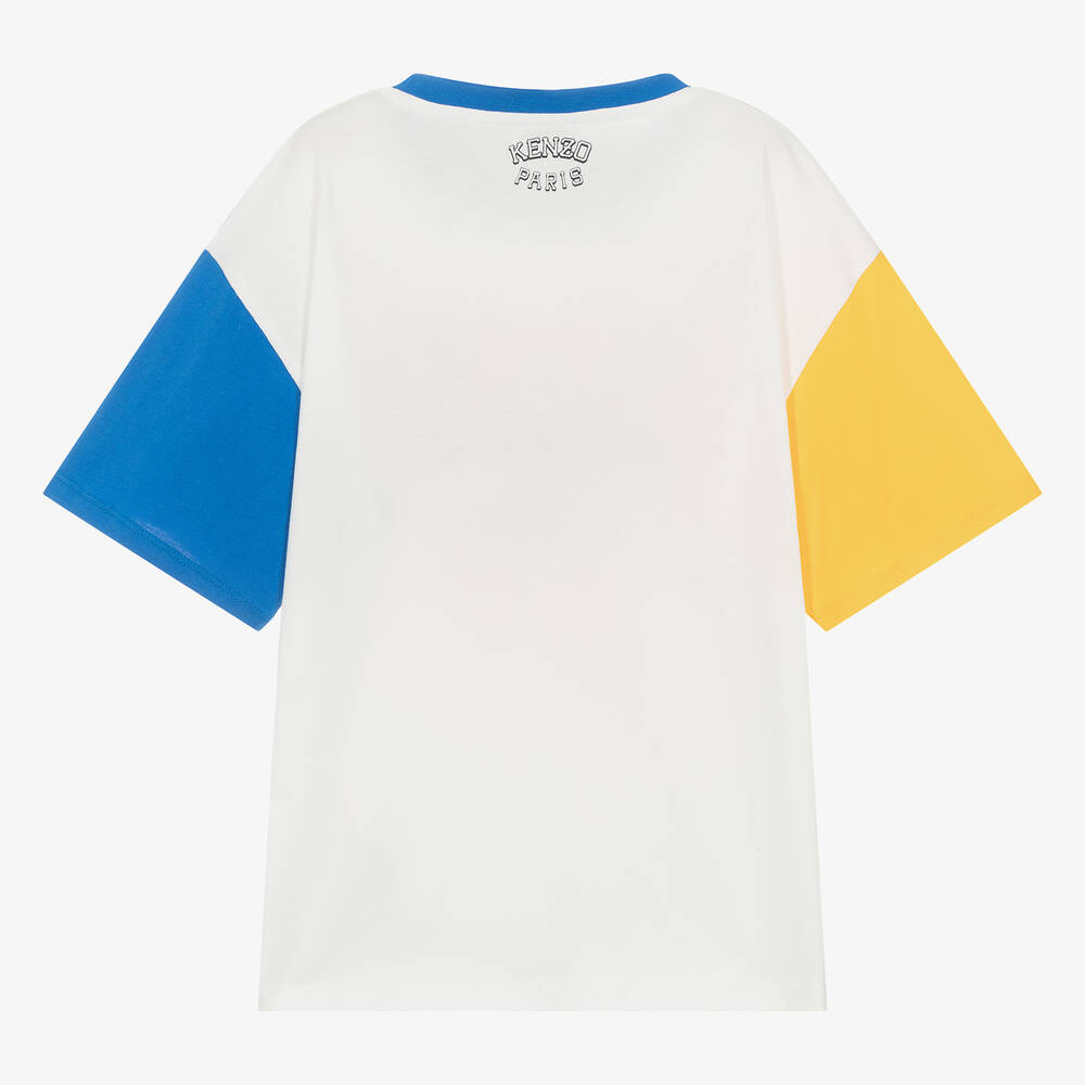 KENZO KIDS - Teen Boys Ivory Varsity Tiger T-Shirt