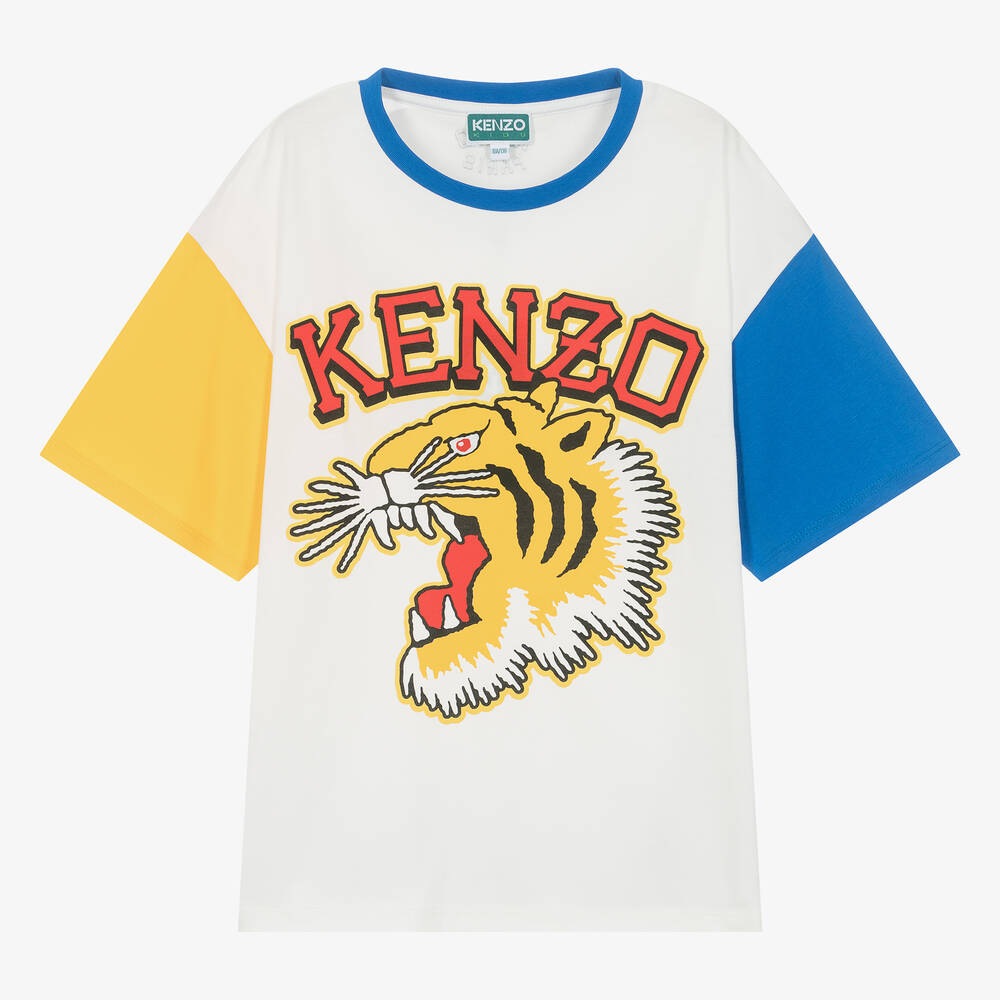 Teen Boys Ivory Varsity Tiger T Shirt