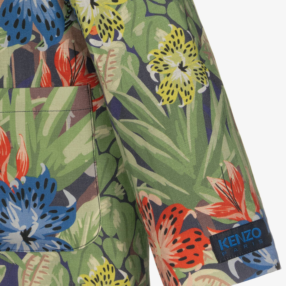 KENZO KIDS-Teen Boys Linen Green House Blazer | Childrensalon Outlet