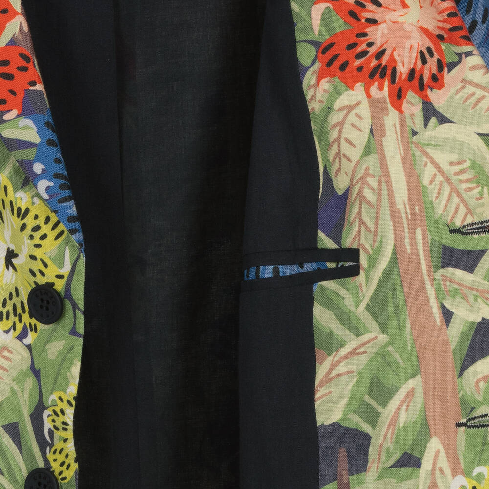 KENZO KIDS-Teen Boys Linen Green House Blazer | Childrensalon Outlet