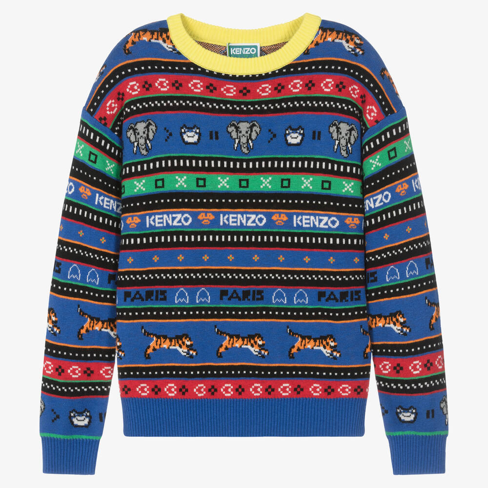 KENZO KIDS - Teen Boys Multicolour Knit Sweater | Childrensalon