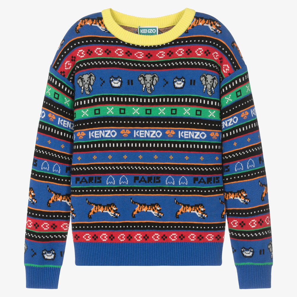 KENZO KIDS - Pull multicolore en maille ado | Childrensalon