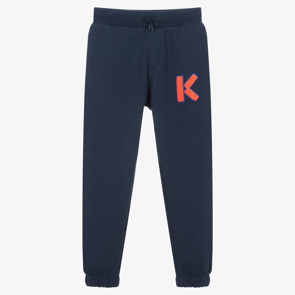 KENZO KIDS - Bas de jogging bleu marine en coton | Childrensalon