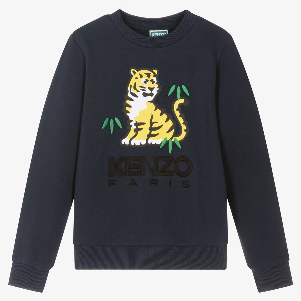 KENZO KIDS - Sweat coton bleu KOTORA ado garçon | Childrensalon