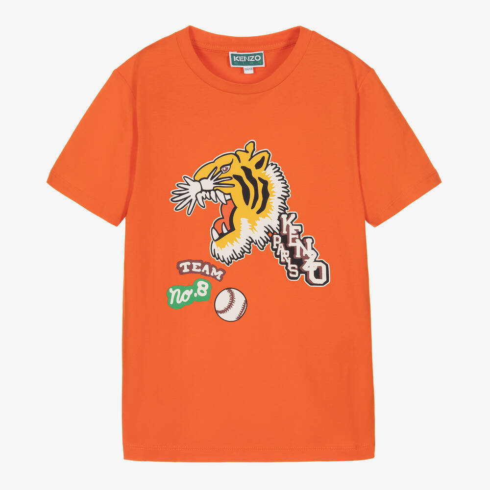 KENZO KIDS - T-shirt universitaire orange en coton | Childrensalon