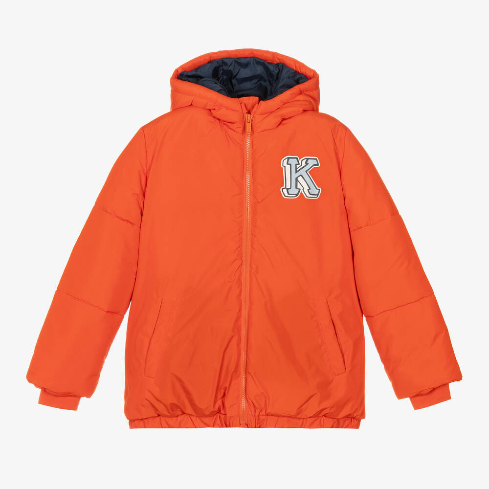 KENZO KIDS - Оранжевая утепленная куртка с тигром | Childrensalon