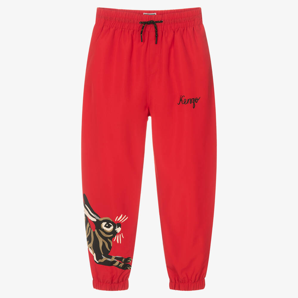 KENZO KIDS - Bas de jogging rouge lapin ado | Childrensalon