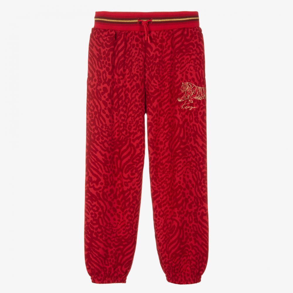 KENZO KIDS - Rote Teen Jogginghose mit Tigermotiv (J) | Childrensalon