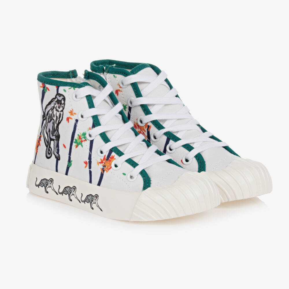 KENZO KIDS - Weiße hohe Teen Bamboo Sneakers | Childrensalon