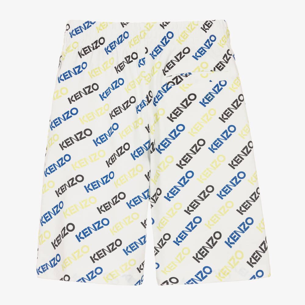 KENZO KIDS-شورت تينز ولادي قطن بيكيه لون أبيض | Childrensalon Outlet