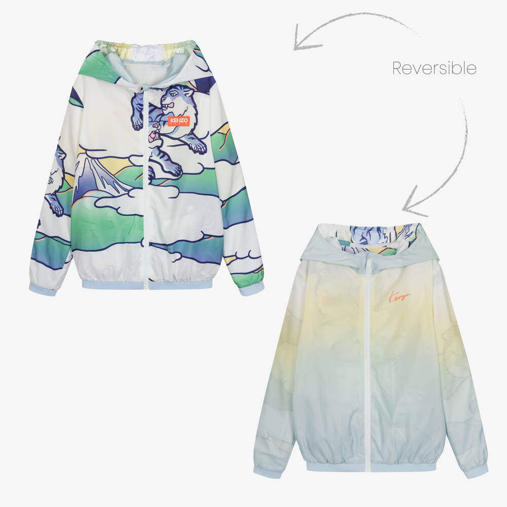 KENZO KIDS - Weiße Teen Wende-Windjacke | Childrensalon