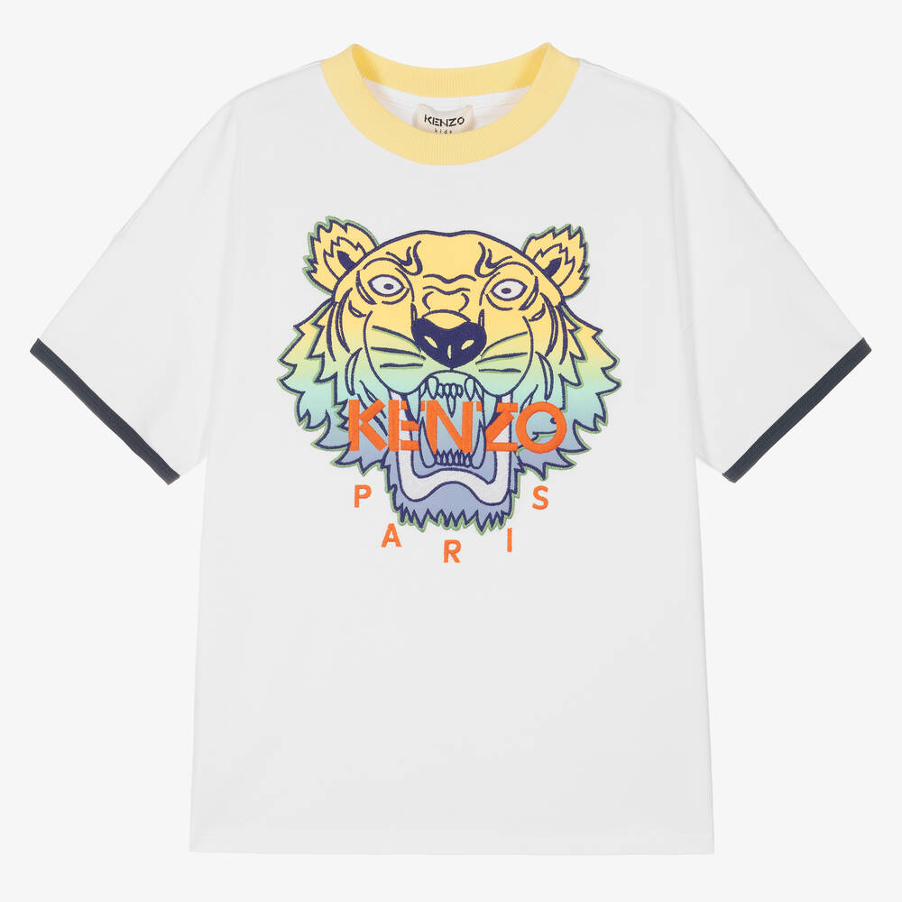 KENZO KIDS - T-shirt blanc tigre ado garçon | Childrensalon