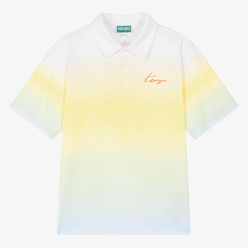 KENZO KIDS - Teen Boys Yellow & Blue Polo Shirt | Childrensalon