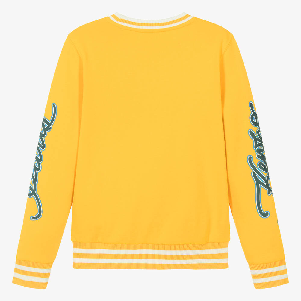 KENZO KIDS - Teen Boys Yellow Varsity Sweatshirt