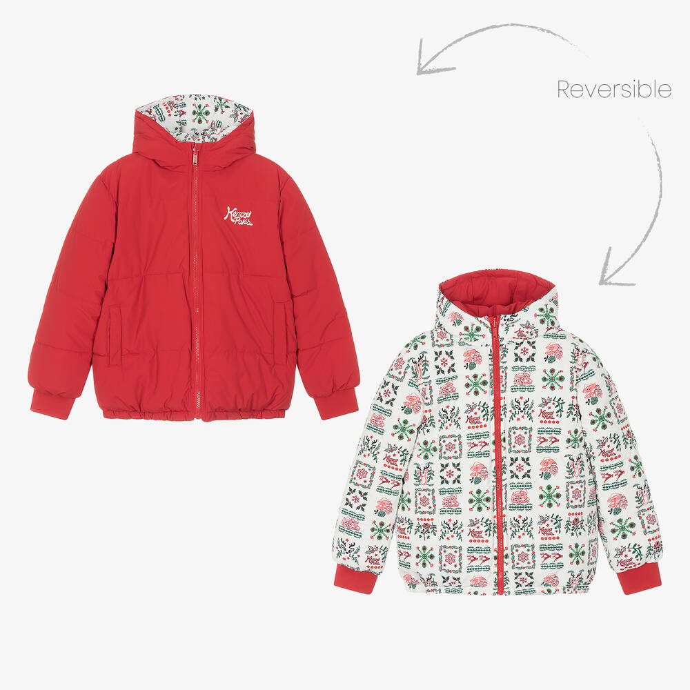 KENZO KIDS-Teen Festive Reversible Puffer Jacket | Childrensalon Outlet