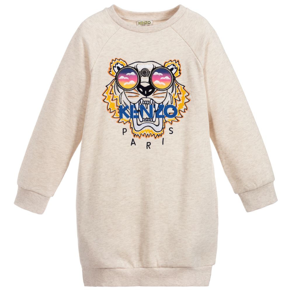 KENZO KIDS - Teen Girls Beige Logo Dress | Childrensalon