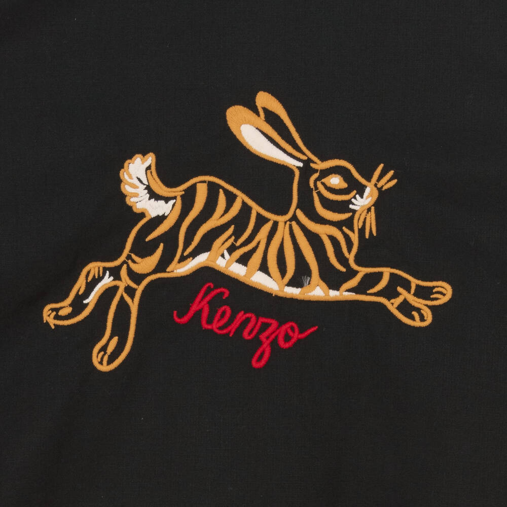 KENZO KIDS-Черное платье из хлопкового поплина | Childrensalon Outlet