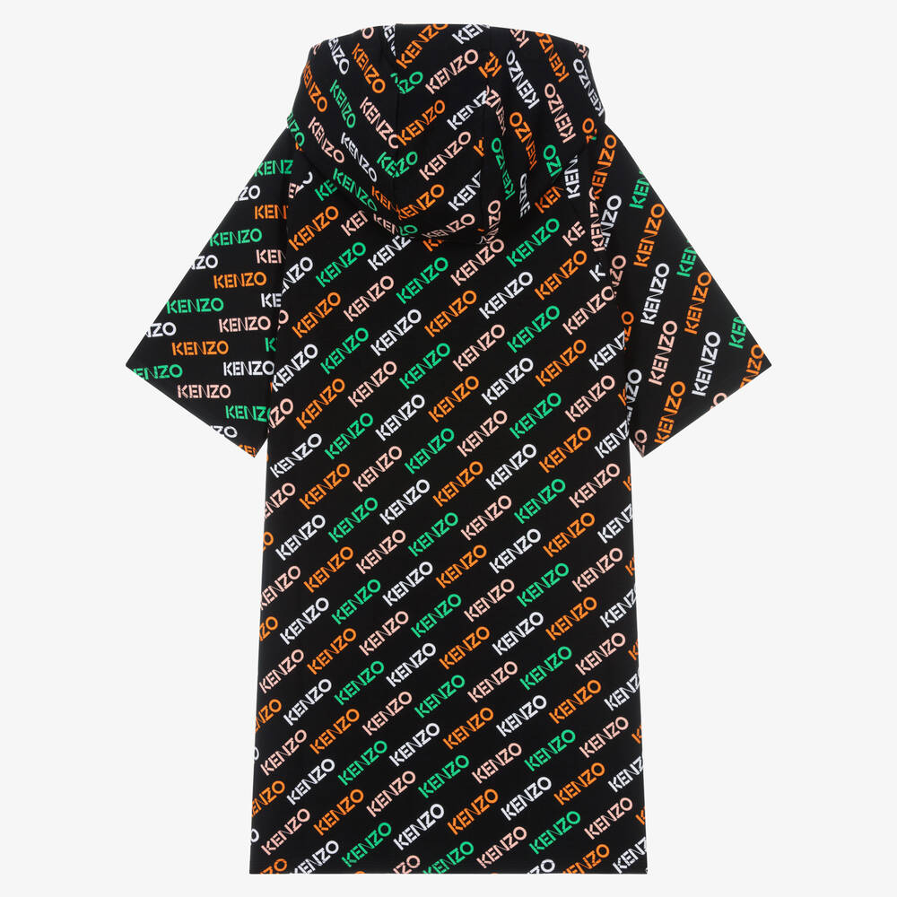 كينزو كيدز-فستان تينز بناتي ميلانو جيرسي لون أسود وبرتقالي | Childrensalon Outlet