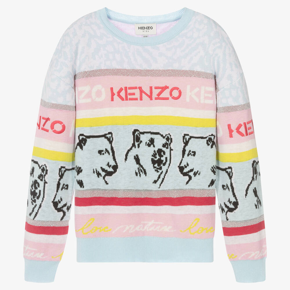 KENZO KIDS - Pull bleu Ours Ado fille | Childrensalon