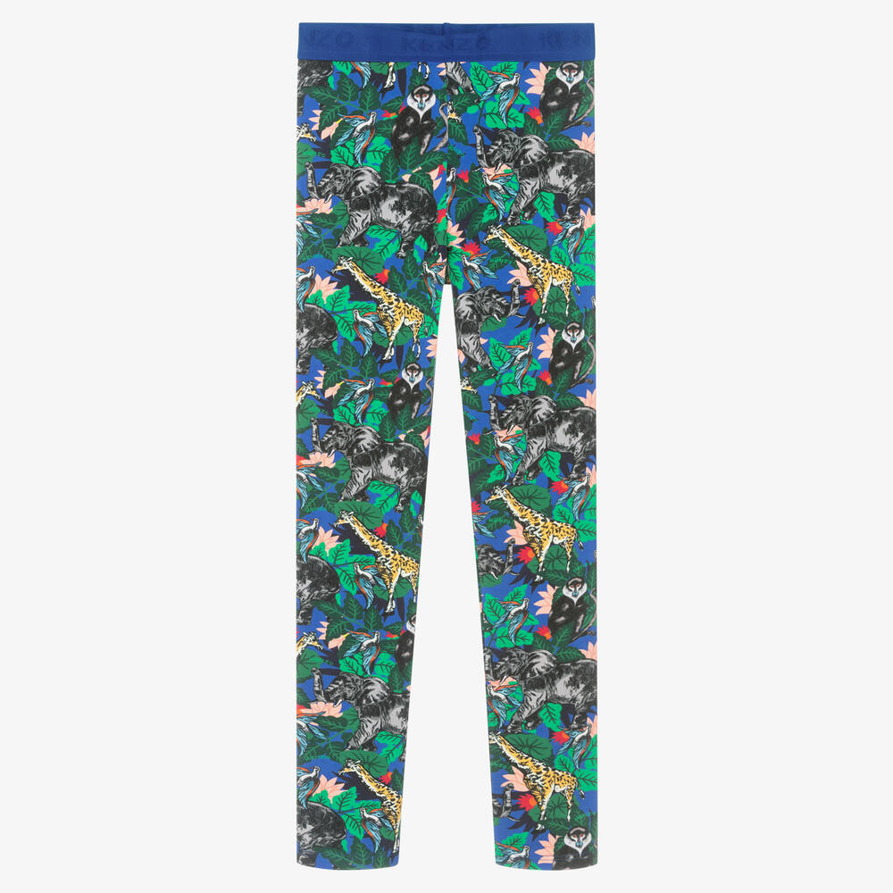 KENZO KIDS - Legging bleu Jungle Ado fille | Childrensalon