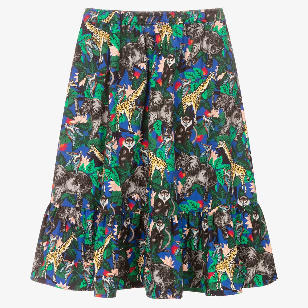 KENZO KIDS - Teen Girls Blue Jungle Skirt | Childrensalon