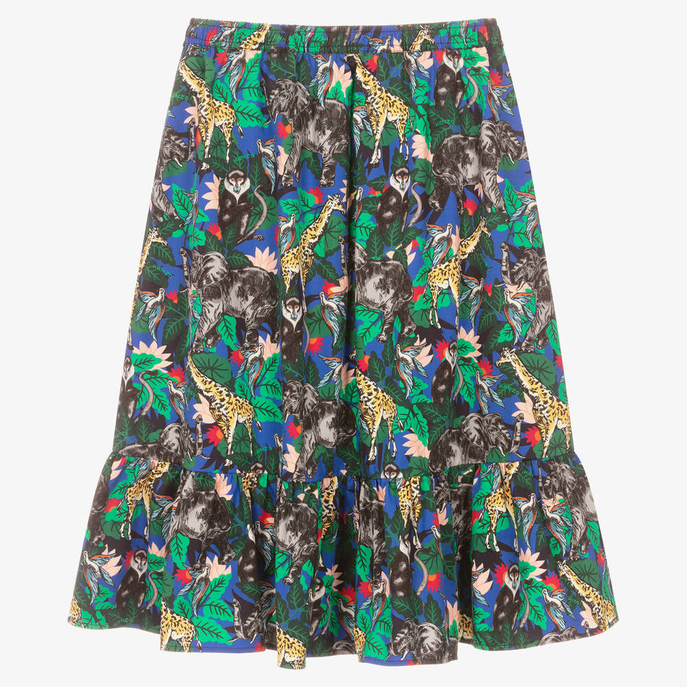 KENZO KIDS-Teen Girls Blue Jungle Skirt | Childrensalon Outlet