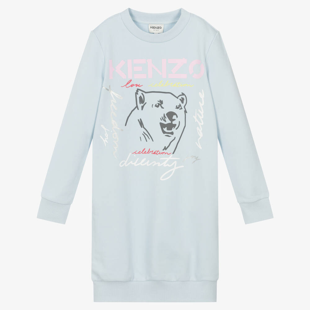 KENZO KIDS-Teen Girls Blue Logo Dress | Childrensalon Outlet