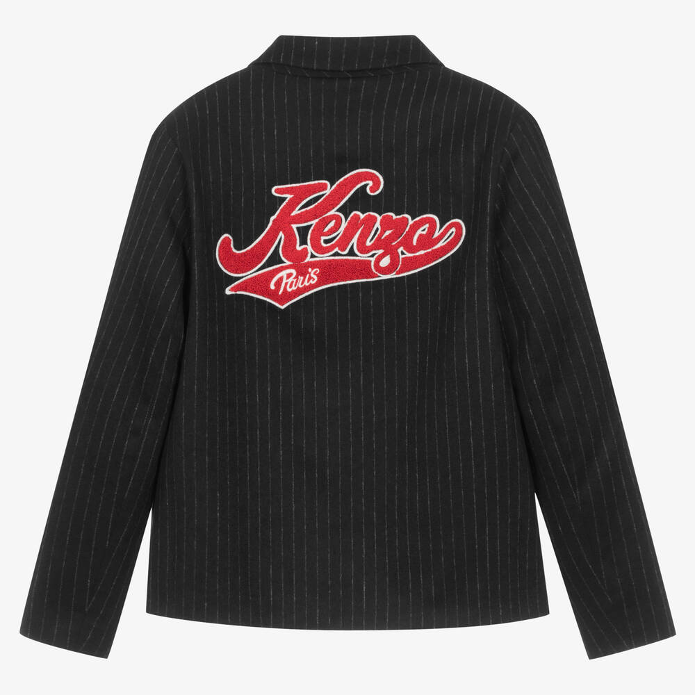 KENZO KIDS-Teen Girls Blue Wool Baseball Stripe Blazer | Childrensalon Outlet