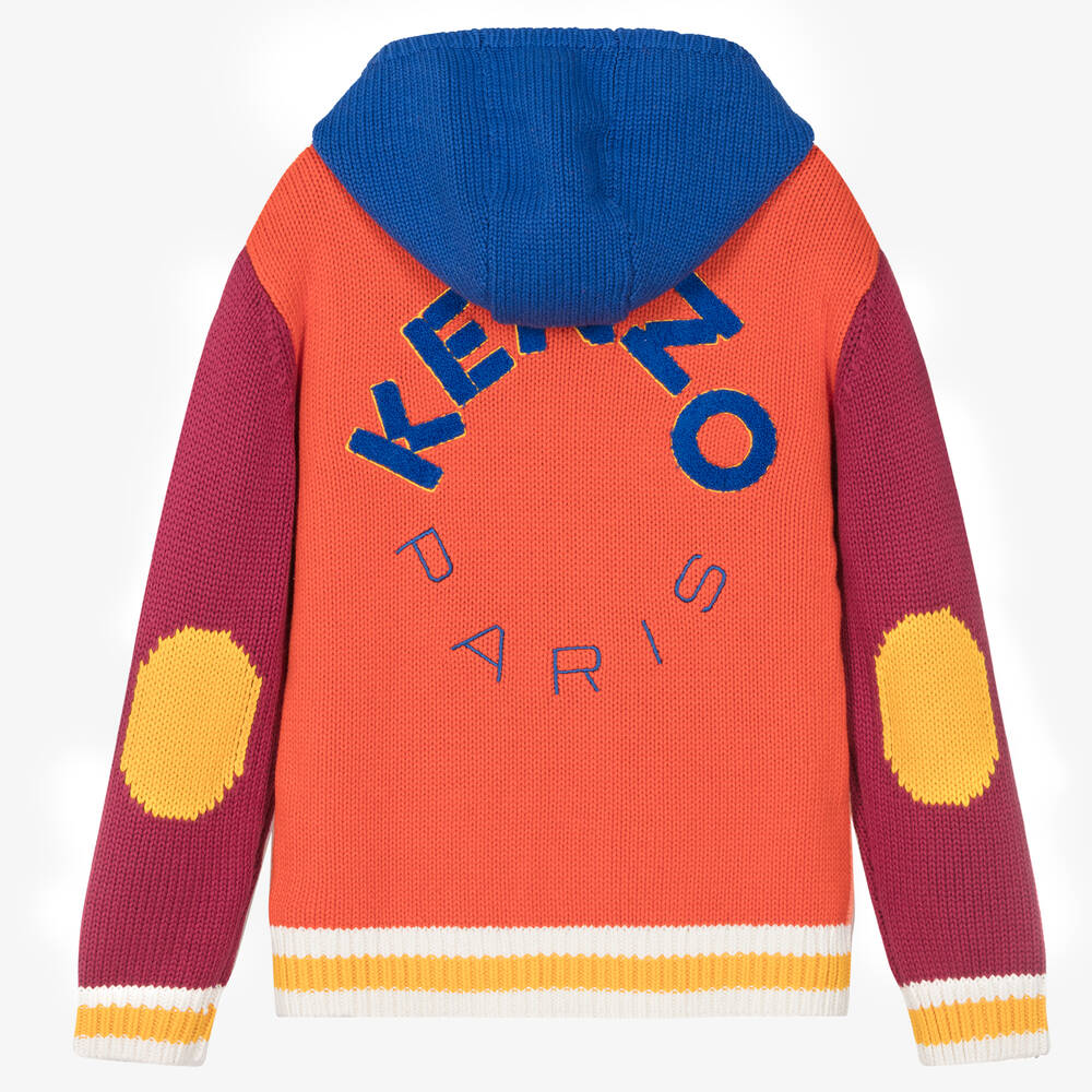 KENZO KIDS-Teen Girls Colourblock Knitted Zip-up Hoodie | Childrensalon Outlet