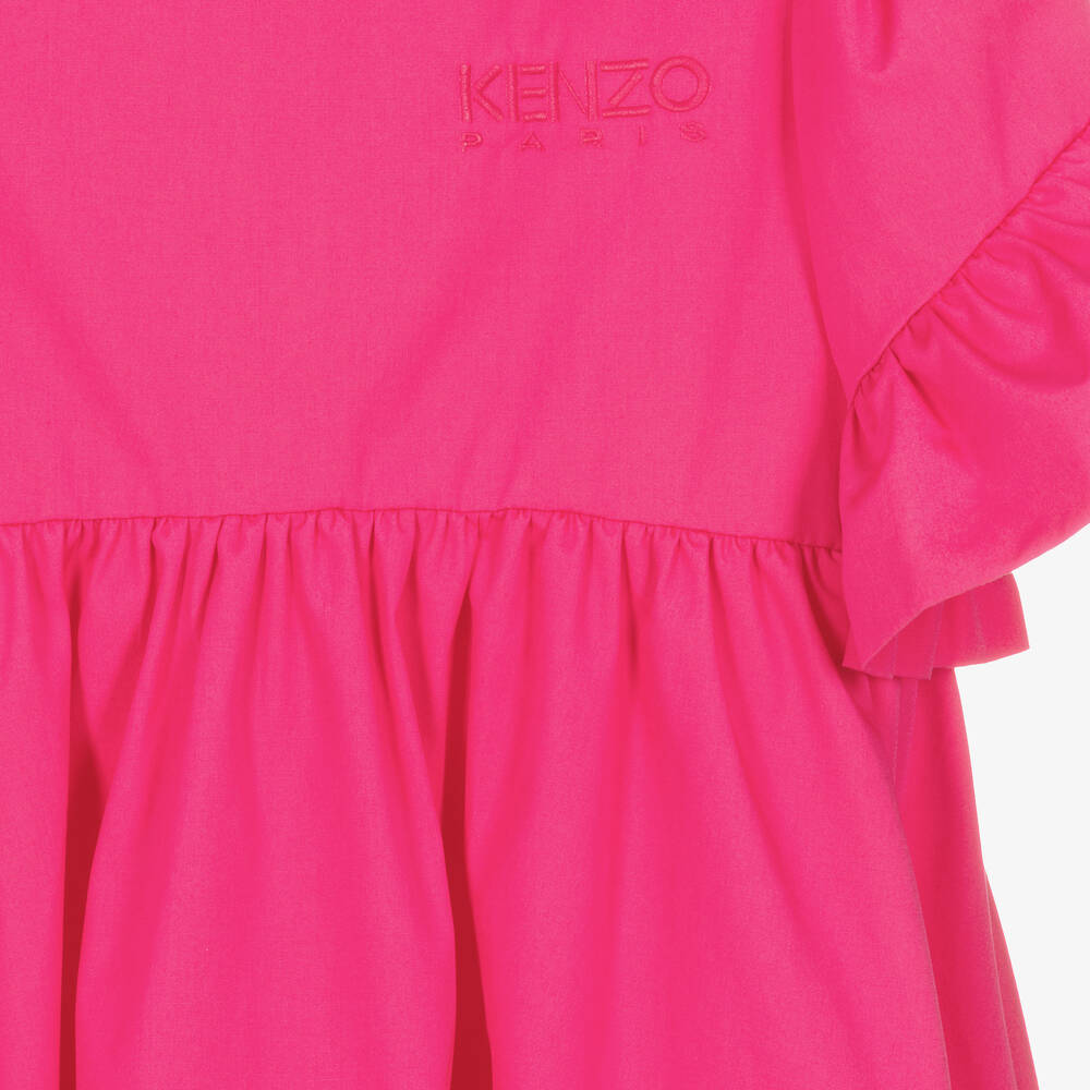 KENZO KIDS-Teen Girls Fuchsia Pink Cotton Dress | Childrensalon Outlet