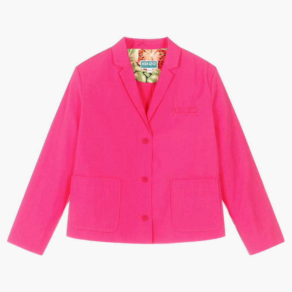 KENZO KIDS - Teen Girls Fuchsia Pink Logo Blazer | Childrensalon