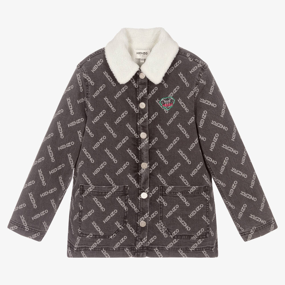 KENZO KIDS - Veste en denim gris ado fille | Childrensalon