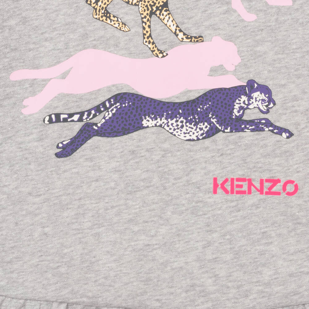 KENZO KIDS-Teen Girls Grey Jersey Dress | Childrensalon Outlet
