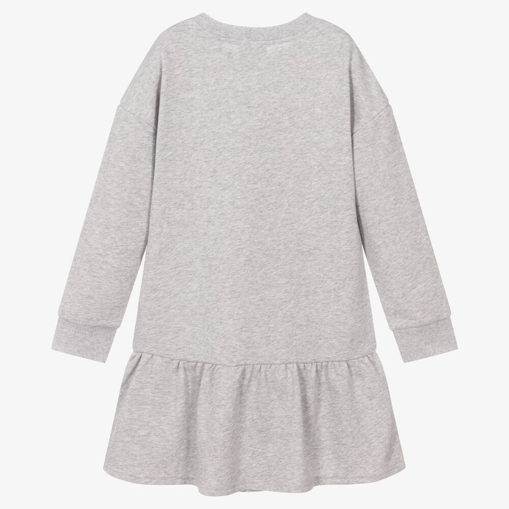 KENZO KIDS Teen Girls Grey Jersey Dress Childrensalon Outlet