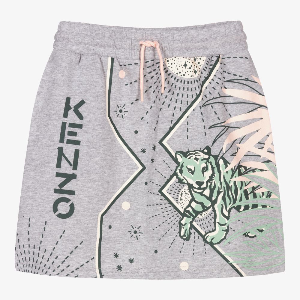 KENZO KIDS - تنورة تينز قطن لون رمادي | Childrensalon
