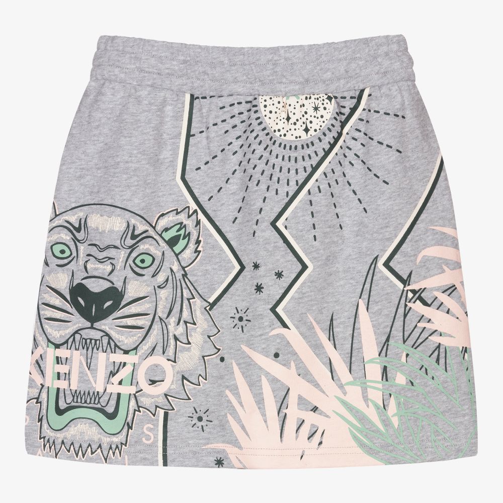 KENZO KIDS-Teen Girls Grey Jersey Skirt | Childrensalon Outlet