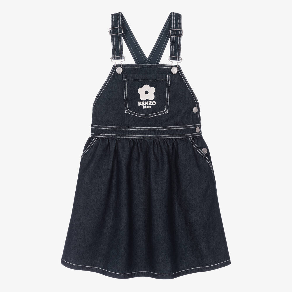 KENZO KIDS-Teen Girls Indigo Blue Denim Dungaree Dress | Childrensalon Outlet