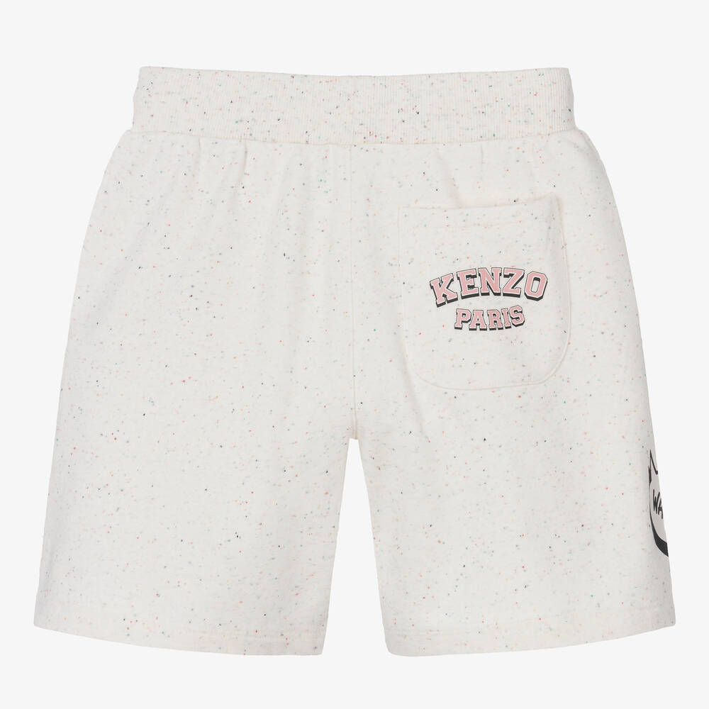 KENZO KIDS-Teen Girls Ivory Cotton Shorts | Childrensalon Outlet