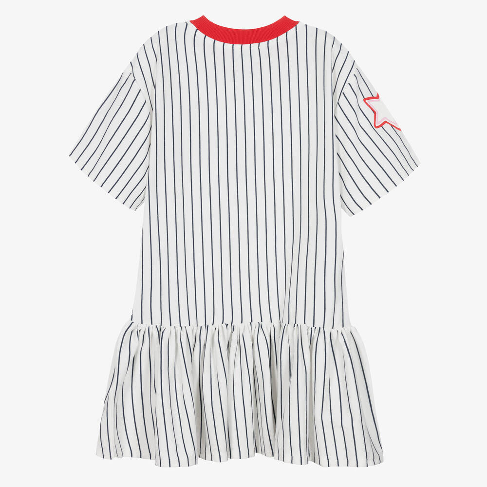 KENZO KIDS-Кремовое хлопковое платье в полоску | Childrensalon Outlet