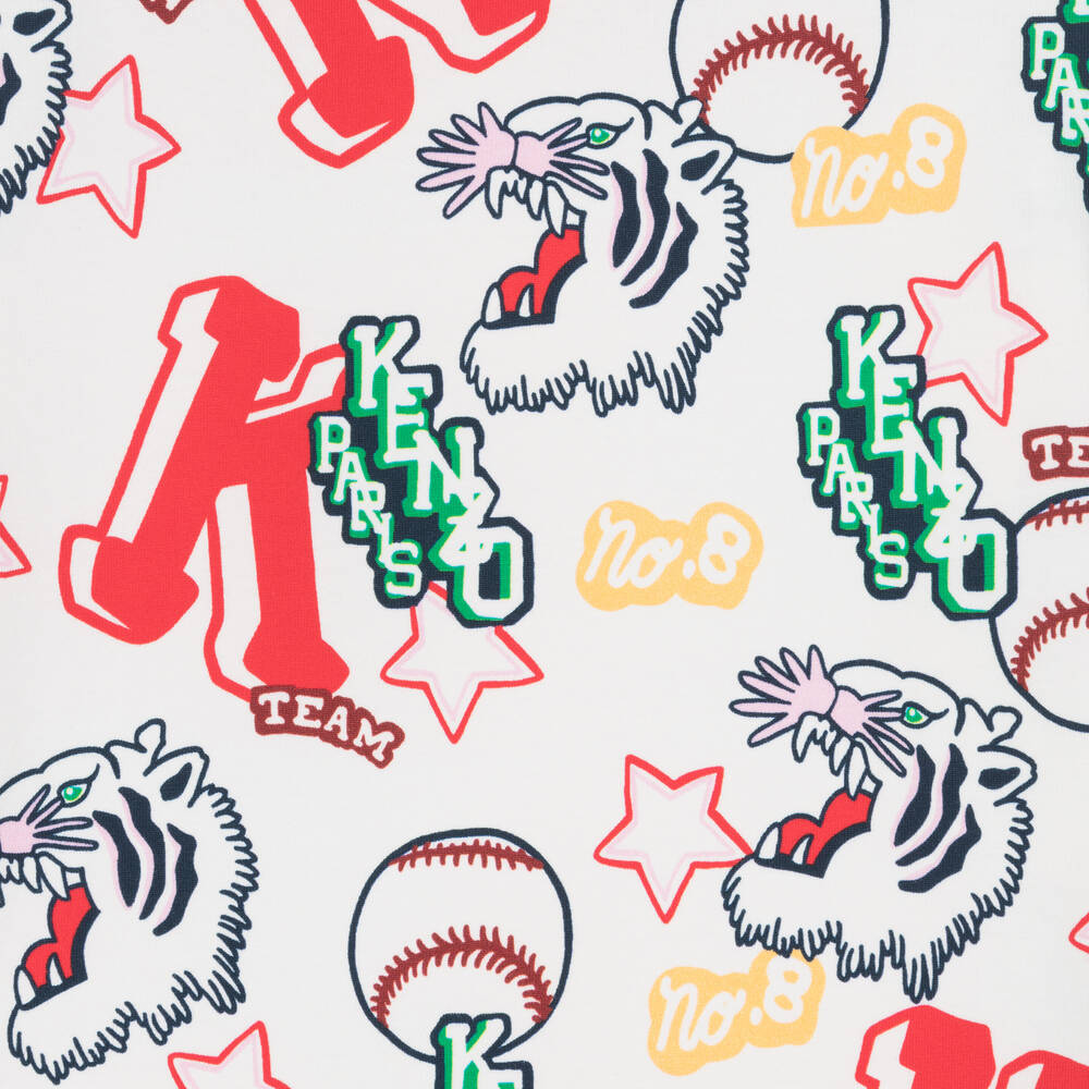 KENZO KIDS-توب تينز بناتي قطن جيرسي لون عاجي | Childrensalon Outlet