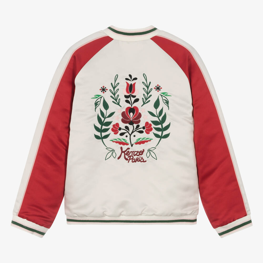 Red white bomber jacket hot sale