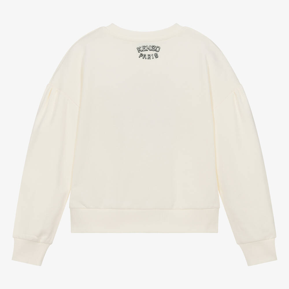 KENZO KIDS Teen Girls Ivory Varsity Tiger Sweatshirt